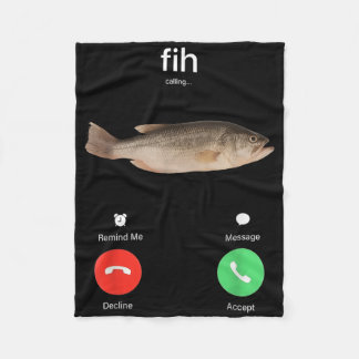 Fih Calling Remind Me Message Decline Accept Phone Fleece Blanket