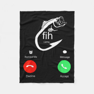 Fih Calling Remind Me Message Decline Accept Phone Fleece Blanket