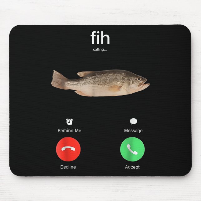 Fih Calling Remind Me Message Decline Accept Phone Mouse Pad (Front)