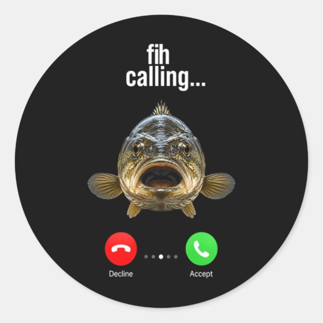 Fih Calling Remind Message Decline Accept Phone Classic Round Sticker (Front)