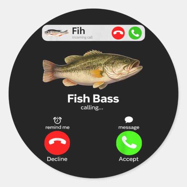 Fih Calling Remind Message Decline Accept Phone Classic Round Sticker (Front)