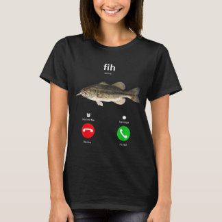 Fih Calling Smoking Fish Funny Fishing Meme Angler T-Shirt