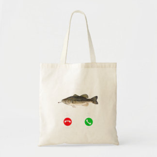 Fih Calling Smoking Fish Funny Fishing Meme Angler Tote Bag