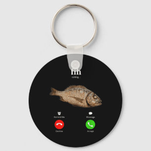 Fih Is Calling Funny Fish Decline Accept Phone Key Ring