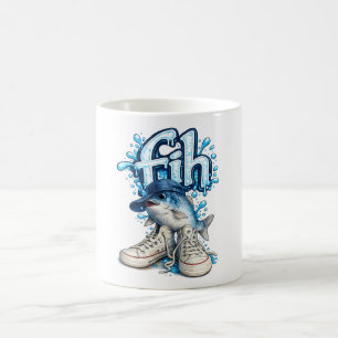 Fih Shoes Fish Funny Misspelled Fish Meme Fih Call Coffee Mug