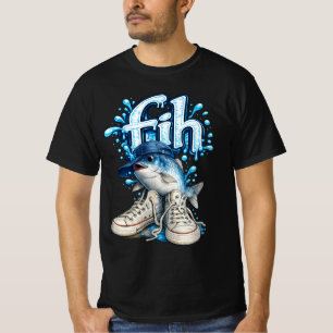 Fih Shoes Fish Funny Misspelled Fish Meme Fih Call T-Shirt