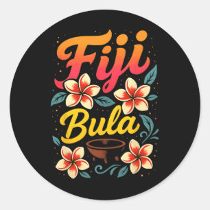 Fiji Bula Tropical Island Vacation Souvenir Classic Round Sticker