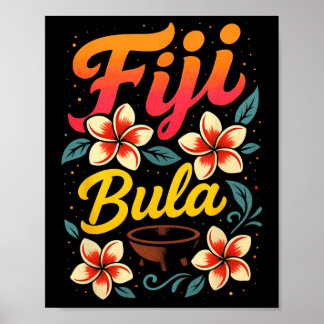 Fiji Bula Tropical Island Vacation Souvenir  Poster