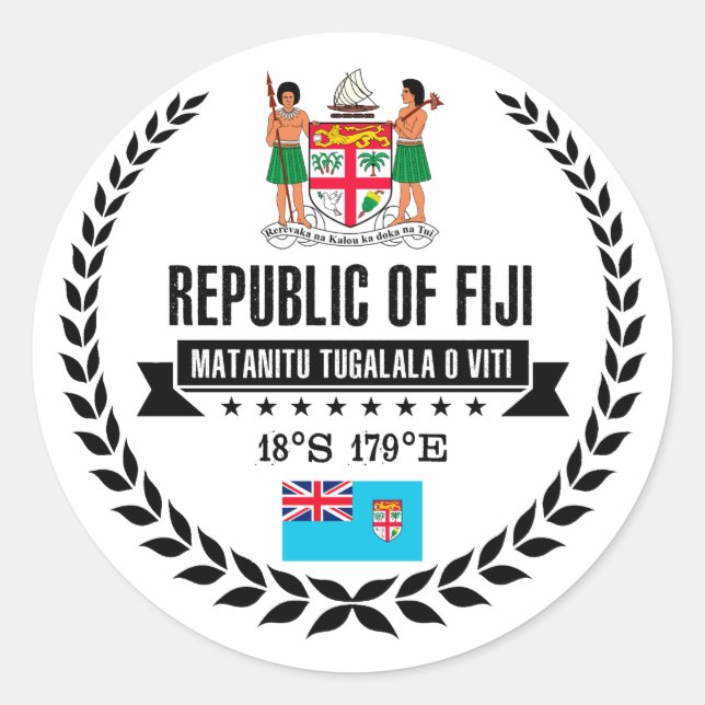 Fiji Classic Round Sticker (Front)