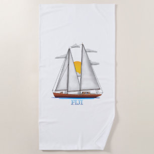 Fiji Coastal Nautical Sailing Sailor Beach Towel
