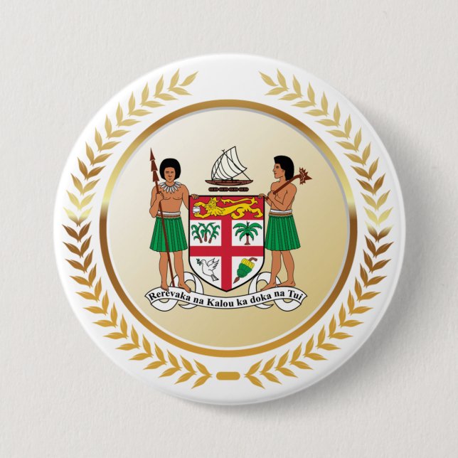 Fiji Coat of Arms 7.5 Cm Round Badge (Front)