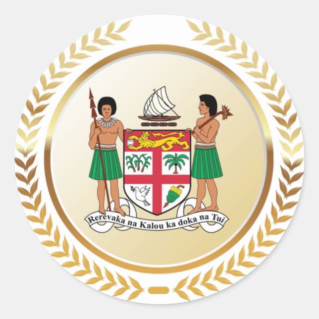 Fiji Coat of Arms Classic Round Sticker (Front)