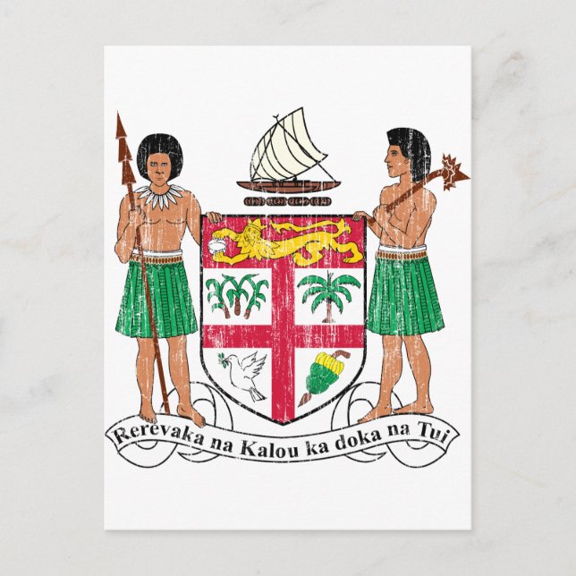 Fiji Coat Of Arms Postcard (Front)