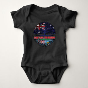 Fiji Fijian Australian Australia Tree Roots Flag Baby Bodysuit