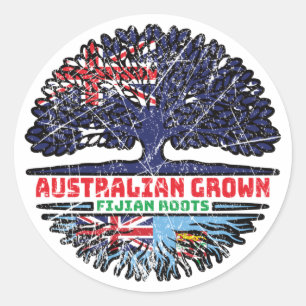 Fiji Fijian Australian Australia Tree Roots Flag Classic Round Sticker