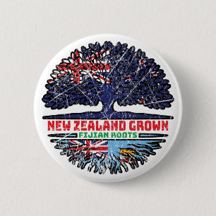 Fiji Fijian New Zealander New Zealand Tree Roots 6 Cm Round Badge