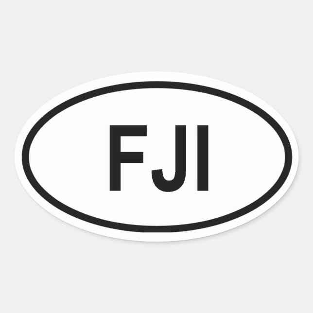 Fiji "FJI" Oval Sticker (Front)