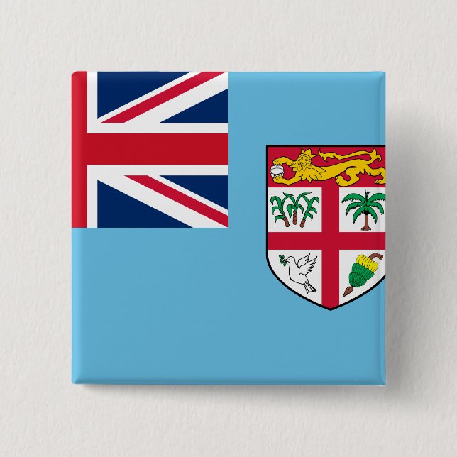 Fiji Flag 15 Cm Square Badge (Front)