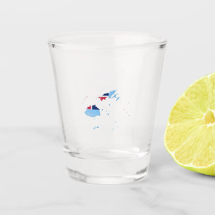 Fiji flag and map shot glass