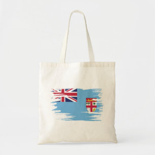 Fiji Flag Brush Art Tote Bag
