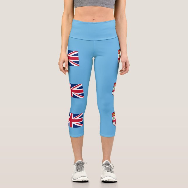 Fiji Flag Capri Leggings (Front)