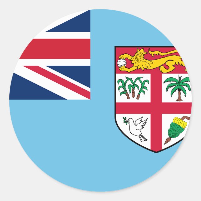 Fiji Flag Classic Round Sticker (Front)