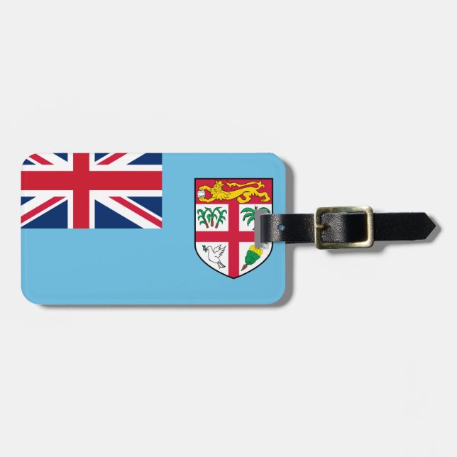 Fiji Flag Luggage Tag (Front Horizontal)