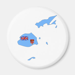 Fiji Flag Map full size Magnet