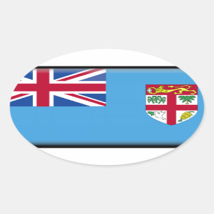 Fiji Flag Oval Sticker