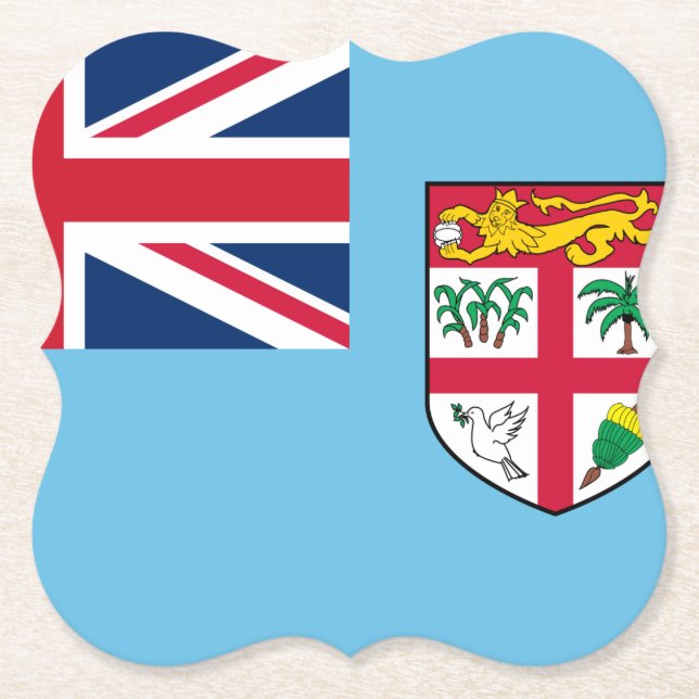 Fiji Flag Paper Coaster (Front)