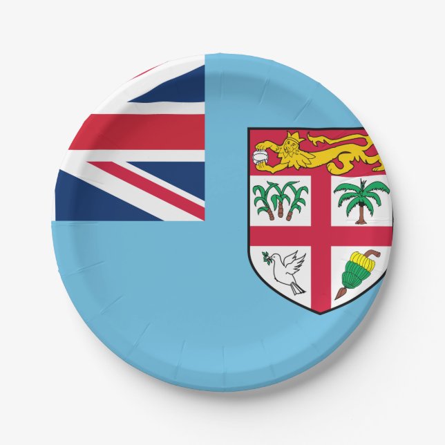 Fiji Flag Paper Plate (Front)