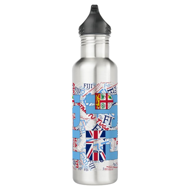 Fiji Flag Patriotic 710 Ml Water Bottle (Right)