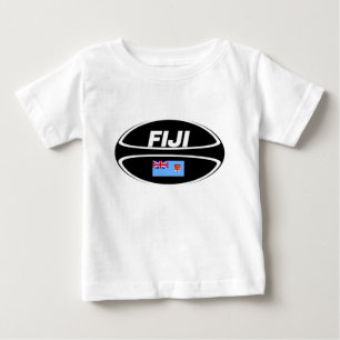 Fiji Flag Rugby Ball Baby T-Shirt