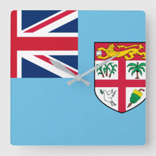 Fiji Flag Square Wall Clock