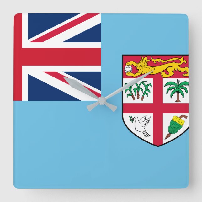 Fiji Flag Square Wall Clock (Front)