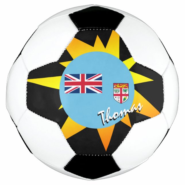 Fiji Football & Fijian Flag / BANG Soccer Ball (Front)