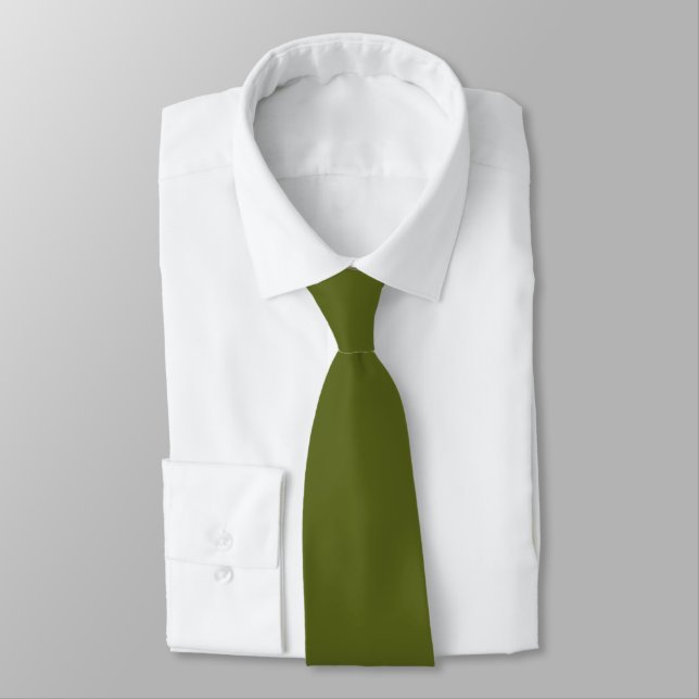 Fiji Green Modern Solid Colour     Tie (Tied)