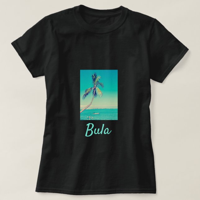 Fiji Islands Bula coconut palm trees travel T-Shirt (Design Front)
