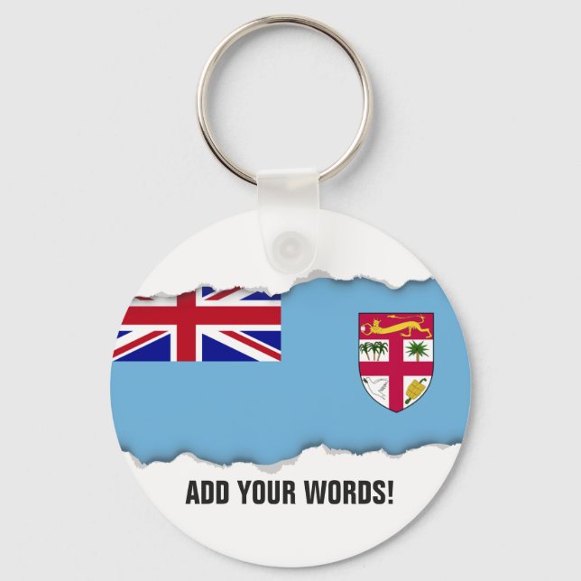 Fiji Islands Flag Key Ring (Front)