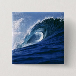 Fiji Islands, Tavarua, Cloudbreak. A wave 15 Cm Square Badge