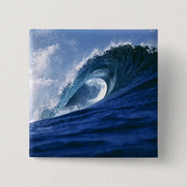 Fiji Islands, Tavarua, Cloudbreak. A wave 15 Cm Square Badge (Front)