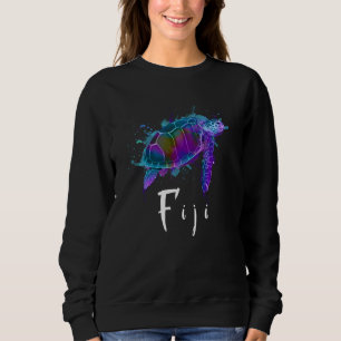 Fiji Islands Watercolor Turtle Fiji Souvenir Sweatshirt