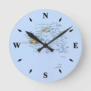 Fiji Map Clock