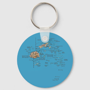 Fiji Map Keychain