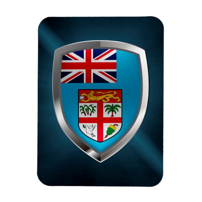 Fiji Mettalic Emblem Magnet (Vertical)