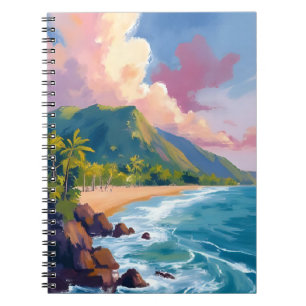 Fiji Mountains Coastline Travel Painting Notebook