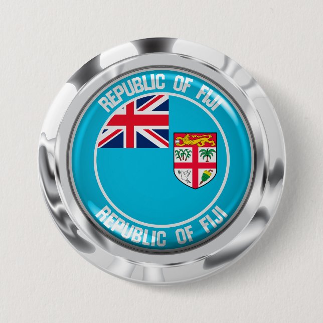 Fiji Round Emblem 7.5 Cm Round Badge (Front)