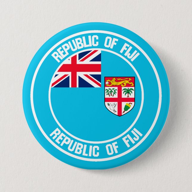 Fiji Round Emblem 7.5 Cm Round Badge (Front)
