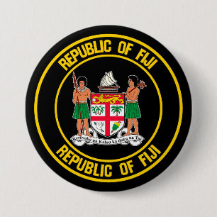 Fiji Round Emblem 7.5 Cm Round Badge