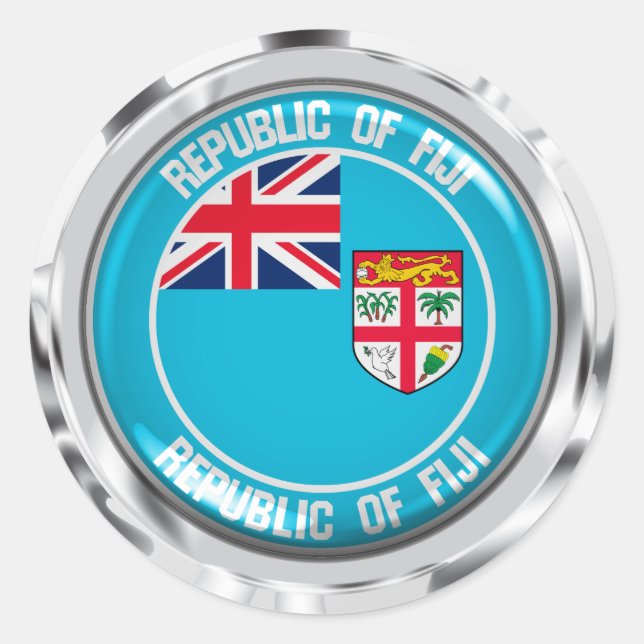 Fiji Round Emblem Classic Round Sticker (Front)